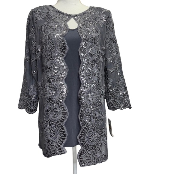 Alex Evenings Tops - Beautiful Steel Grey Alex Evenings Causal Wear/Prefect For Dates Blouse, Small